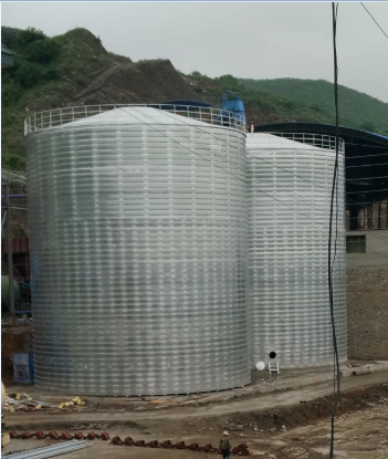 金安粮食钢板仓的安装全过程不用热焊接